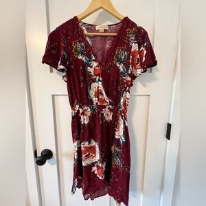 Band of Gypsies Floral Wrap Dress